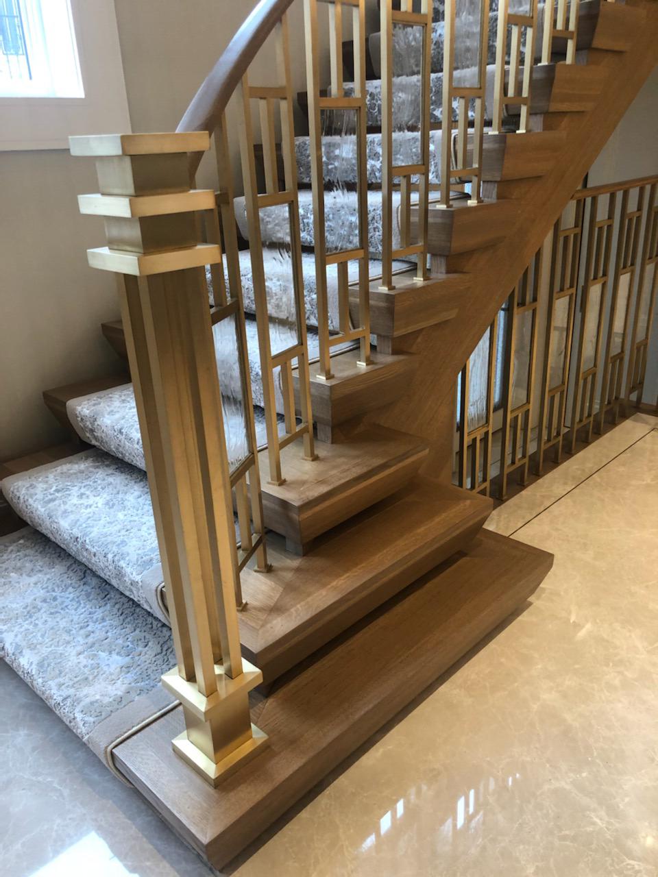 HMH Architectural Metal and Glass Brass modern railings